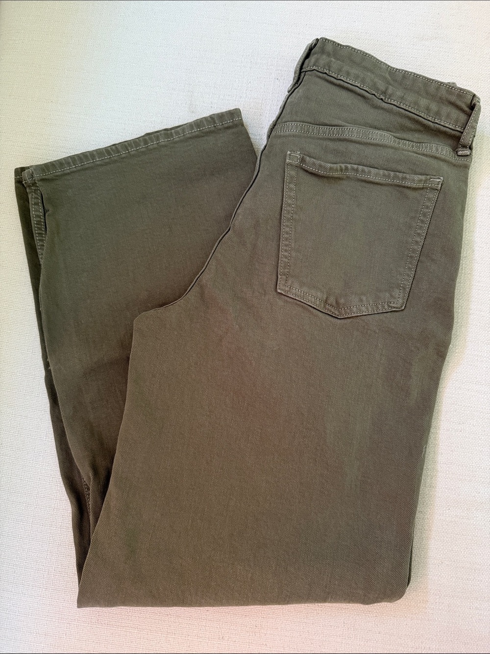 Old Navy Olive Sky-Hi Wide Leg Denim 8